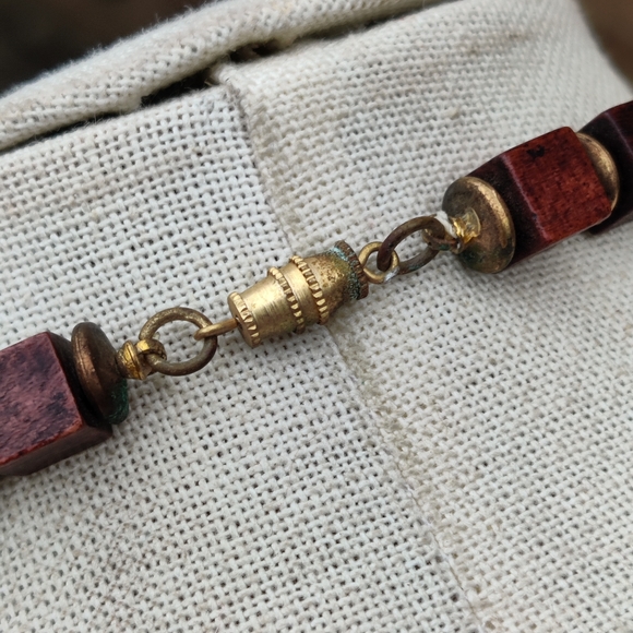 Ancient primitive Mayan clay talisman and stone necklace - Picture 8 of 10